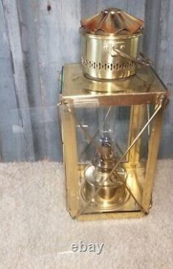 Vintage Brass Ship Marine Den Haan Rotterdam Hanging Lantern Lamp D. H. R Antique