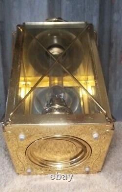 Vintage Brass Ship Marine Den Haan Rotterdam Hanging Lantern Lamp D. H. R Antique