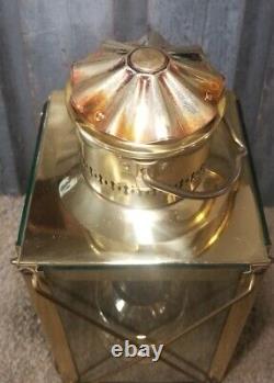 Vintage Brass Ship Marine Den Haan Rotterdam Hanging Lantern Lamp D. H. R Antique