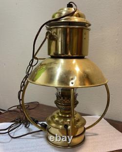 Vintage Brass Ship Marine Hanging Lantern Den Haan Rotterdam Lamp Antique D. H. R