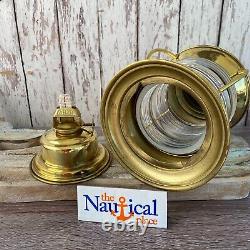 Vintage Brass Ship US Anchor Lantern Polished Finish Nautical Oil Lamps