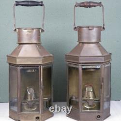 Vintage Brass Ships Cabin Oil Lantern W P & CO 1941 Birmingham England Lot 2