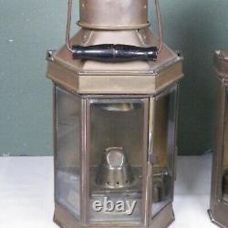 Vintage Brass Ships Cabin Oil Lantern W P & CO 1941 Birmingham England Lot 2