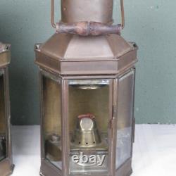 Vintage Brass Ships Cabin Oil Lantern W P & CO 1941 Birmingham England Lot 2