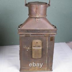 Vintage Brass Ships Cabin Oil Lantern W P & CO 1941 Birmingham England Lot 2