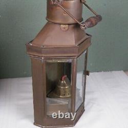 Vintage Brass Ships Cabin Oil Lantern W P & CO 1941 Birmingham England Lot 2