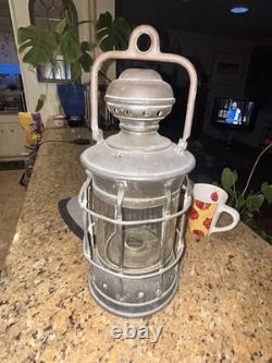 Vintage Brass Ships Lantern Perkins Perko Type No Markings Curved Glass