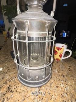 Vintage Brass Ships Lantern Perkins Perko Type No Markings Curved Glass