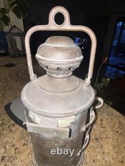 Vintage Brass Ships Lantern Perkins Perko Type No Markings Curved Glass