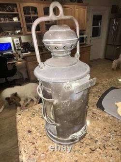 Vintage Brass Ships Lantern Perkins Perko Type No Markings Curved Glass