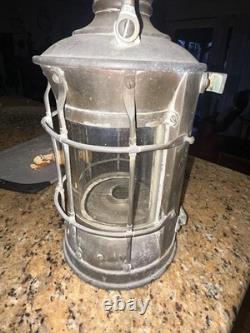 Vintage Brass Ships Lantern Perkins Perko Type No Markings Curved Glass