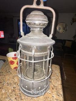 Vintage Brass Ships Lantern Perkins Perko Type No Markings Curved Glass