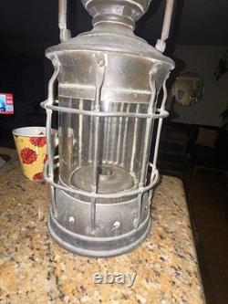 Vintage Brass Ships Lantern Perkins Perko Type No Markings Curved Glass