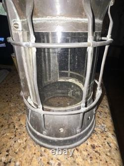 Vintage Brass Ships Lantern Perkins Perko Type No Markings Curved Glass