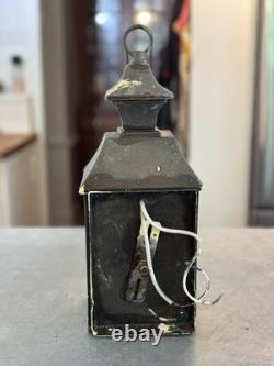 Vintage Brass Wall Lantern Seeded Glass