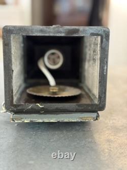 Vintage Brass Wall Lantern Seeded Glass
