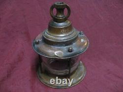 Vintage Brass glass Nautical Arts&Craft Lantern Porch Light Ceiling lamp hanging