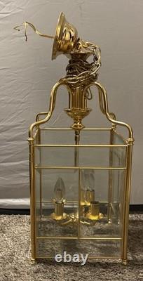 Vintage Brass hexagonal hall lantern Hanging Chandelier