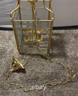 Vintage Brass hexagonal hall lantern Hanging Chandelier