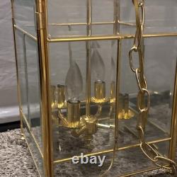 Vintage Brass hexagonal hall lantern Hanging Chandelier