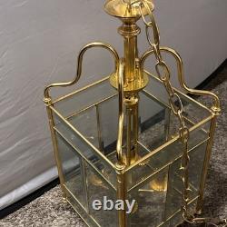 Vintage Brass hexagonal hall lantern Hanging Chandelier