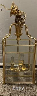 Vintage Brass hexagonal hall lantern Hanging Chandelier