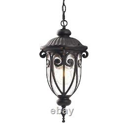 Vintage Bronze Outdoor Pendant Lights for Porch, 20 1/2 High Exterior Hangin