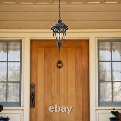 Vintage Bronze Outdoor Pendant Lights for Porch, 20 1/2 High Exterior Hangin
