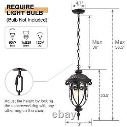 Vintage Bronze Outdoor Pendant Lights for Porch, 20 1/2 High Exterior Hangin