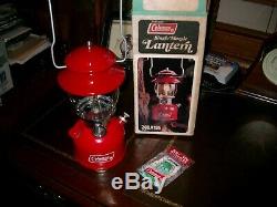 Vintage COLEMAN 200A195 Lantern RED Single Mantle 3/1977 with Box