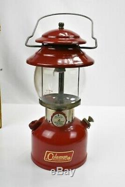 Vintage COLEMAN 200A195 Lantern RED with Box & Inserts ORIGINAL GLASS
