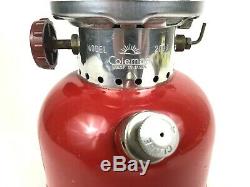 Vintage COLEMAN Lantern + Clamshell Plastic Case Red Model 200A c. 1971 Camping
