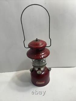Vintage COLEMAN Model 200A Gas Camping LANTERN 12-61 Rare MAROON DK. RED FINISH