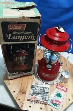 Vintage COLEMAN SingleMantle Lantern 200A Red Original Box funnel+paperwork 9/78