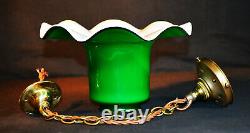 Vintage C-1950s Italian Murano handmade tulip cased glass pendant light lantern