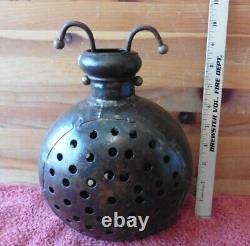 Vintage Candle lantern Pressed Steel Iron Lamp Light dot wall shadows ladybug