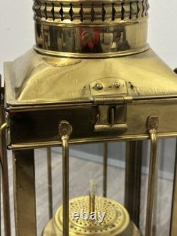 Vintage Cargo Lantern Light Made In Great Britain / England Brass & Glass