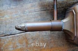 Vintage Carriage Coach Lantern Light Antique Copper Brass Converted Wall Lamp
