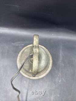 Vintage Cast Bronze Ship Lantern Blue Globe Electrified Natural Patina