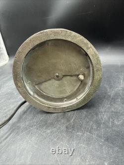 Vintage Cast Bronze Ship Lantern Blue Globe Electrified Natural Patina