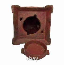 Vintage Cast Iron Red Japanese Pagoda Lantern for Candle Garden Art