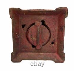 Vintage Cast Iron Red Japanese Pagoda Lantern for Candle Garden Art