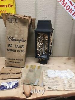 Vintage Charmglow BLACK Natural Gas Lamp Post Top Lantern Cast Aluminum NOS