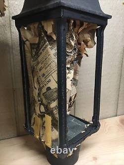 Vintage Charmglow BLACK Natural Gas Lamp Post Top Lantern Cast Aluminum NOS