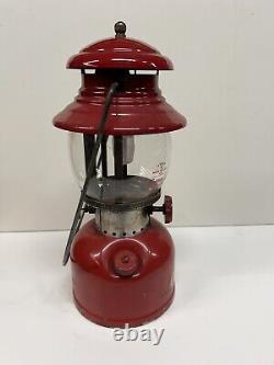 Vintage Cherry Red 200A Coleman Single Mantle Lantern 10/62 Estate Original