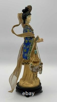 Vintage Chinese Cloisonné Gilt Filigree Lady Lantern Figure Leizu Style 10.25