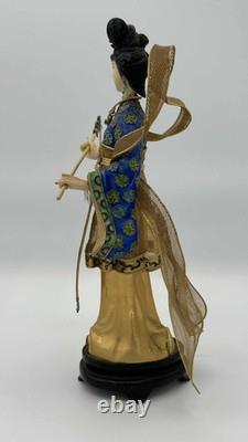 Vintage Chinese Cloisonné Gilt Filigree Lady Lantern Figure Leizu Style 10.25 Vintage Chinese Cloisonné Gilt Filigree Lady Lantern Figure Leizu Style 10.25