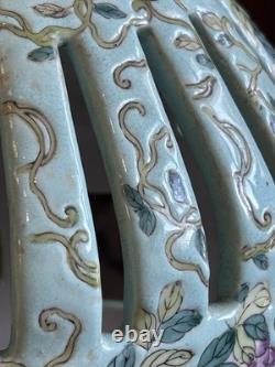 Vintage Chinese Dayazhai Style Porcelain Birdcage Lantern Wisteria 3D Birds