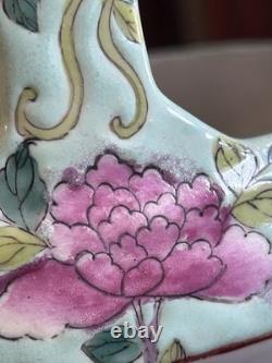 Vintage Chinese Dayazhai Style Porcelain Birdcage Lantern Wisteria 3D Birds