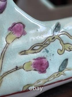 Vintage Chinese Dayazhai Style Porcelain Birdcage Lantern Wisteria 3D Birds